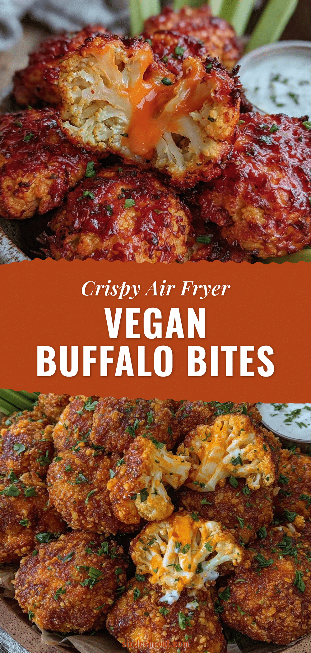 air fryer cauliflower buffalo bites recipe