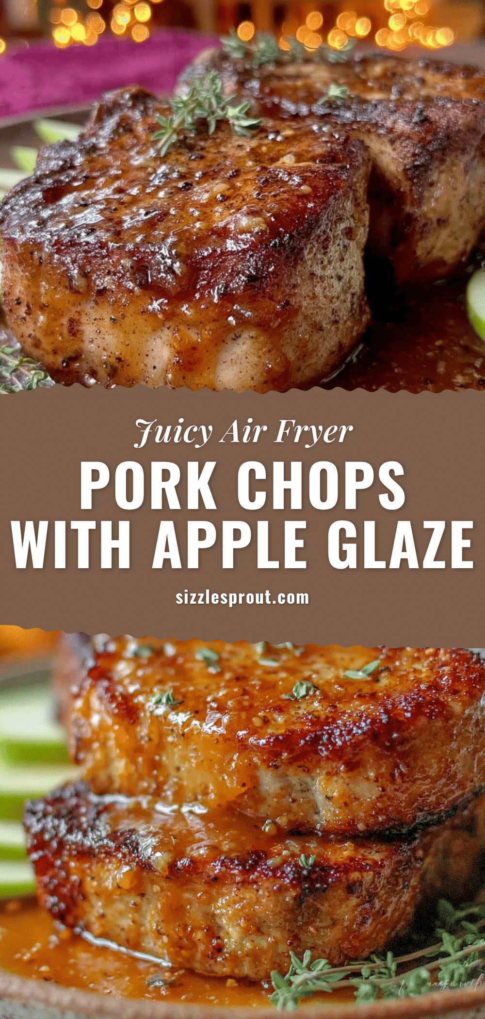 air fryer pork chops apple cider glaze recipe