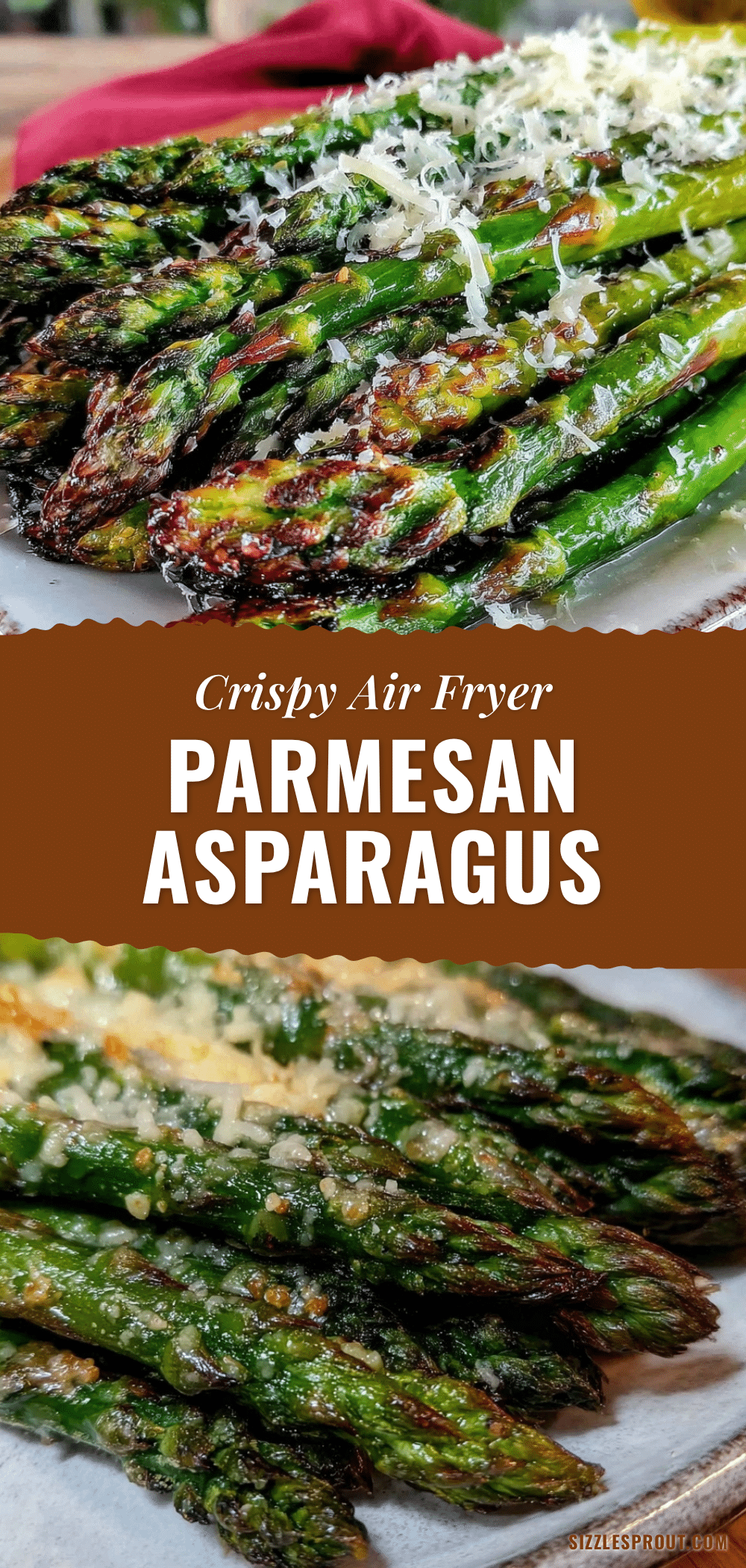 air fryer roasted asparagus with Parmesan recipe