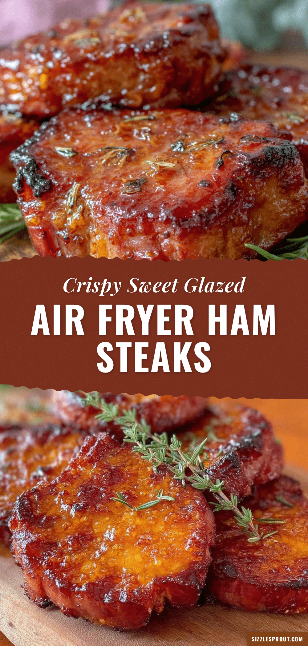 crispy air fryer glazed ham steaks recipe