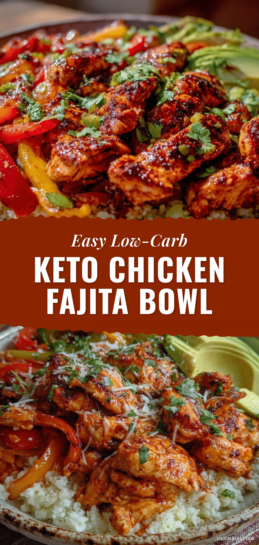 healthy keto chicken fajita bowl recipe