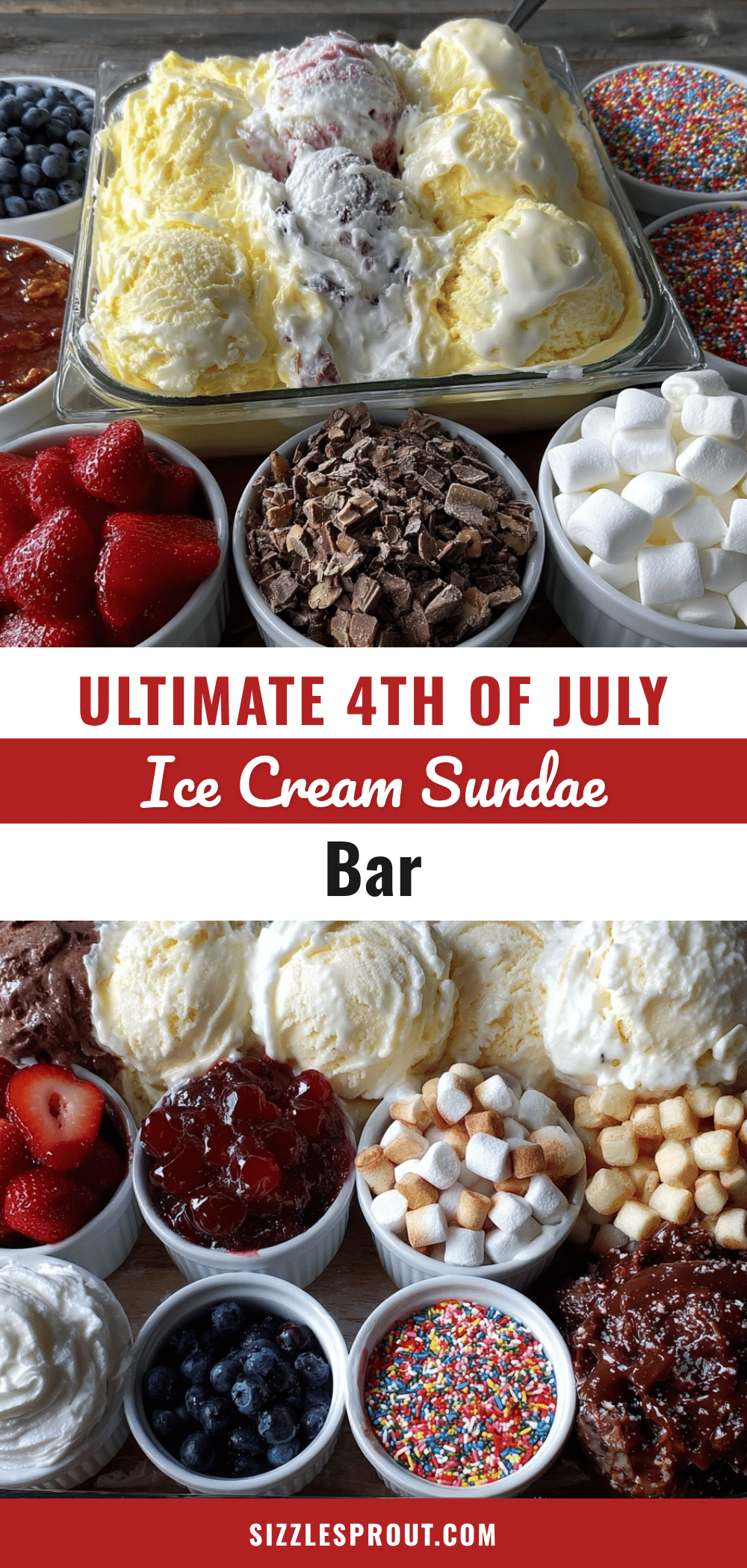 4th of July Ice Cream Sundae Bar recipe