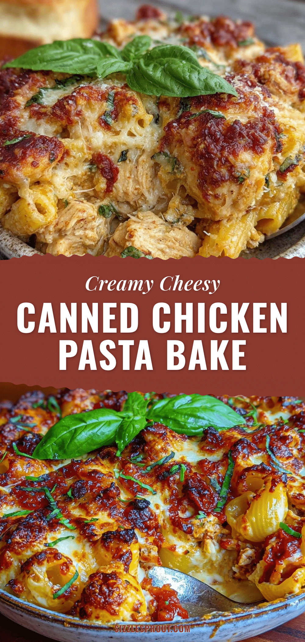 creamy canned chicken pasta bake recipe