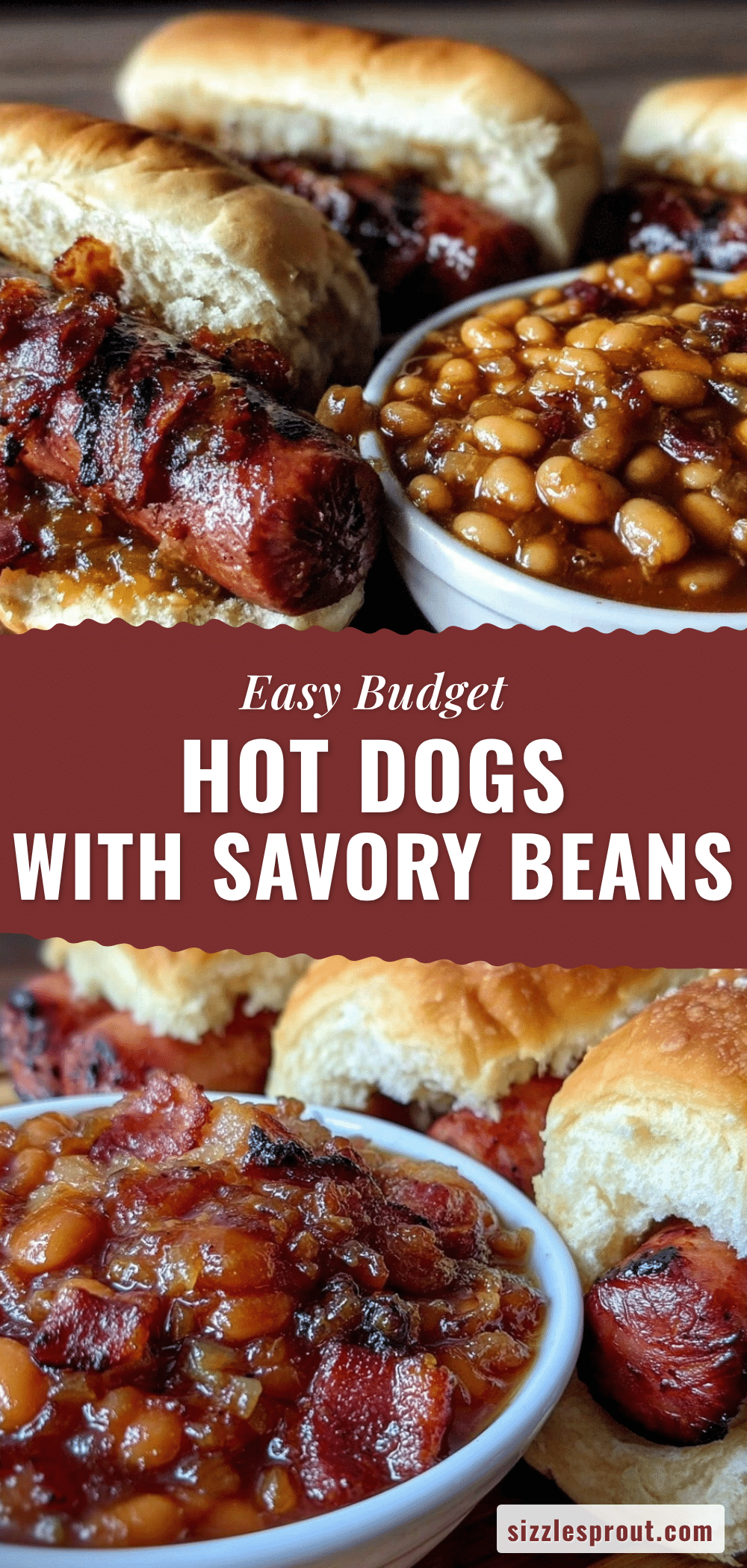 easy budget hot dogs and savory baked beans recipe