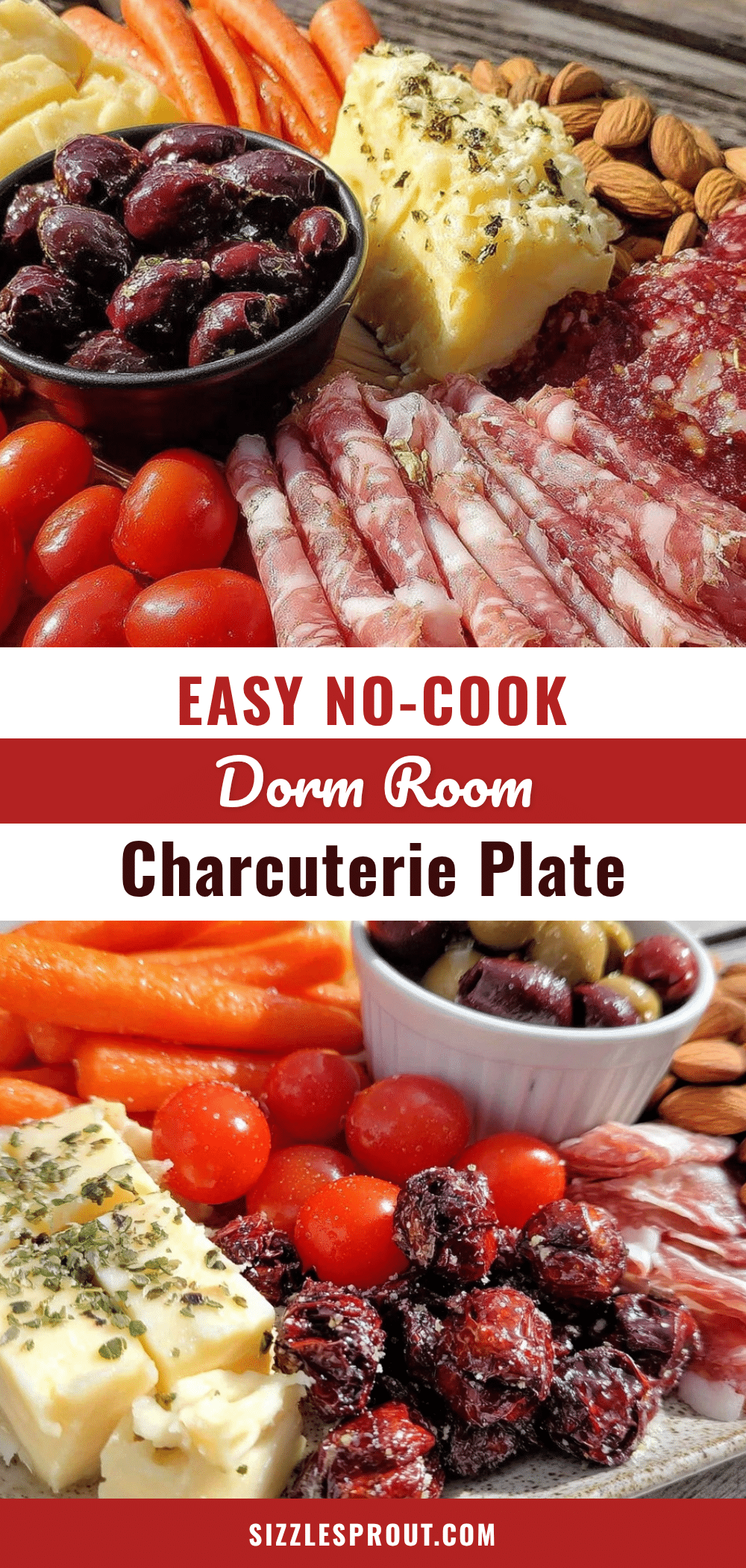 Easy No-Cook Dorm Room Charcuterie Snack Plate recipe