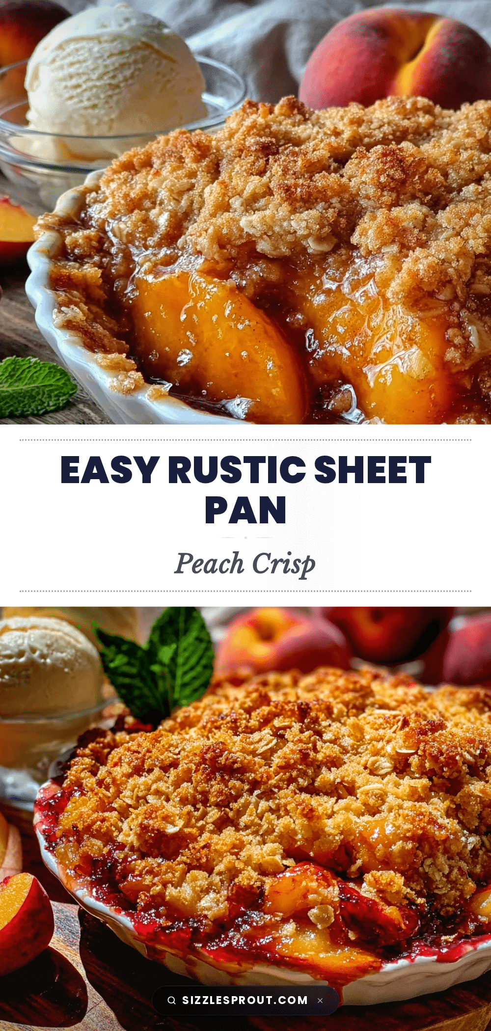 easy sheet pan peach crisp recipe