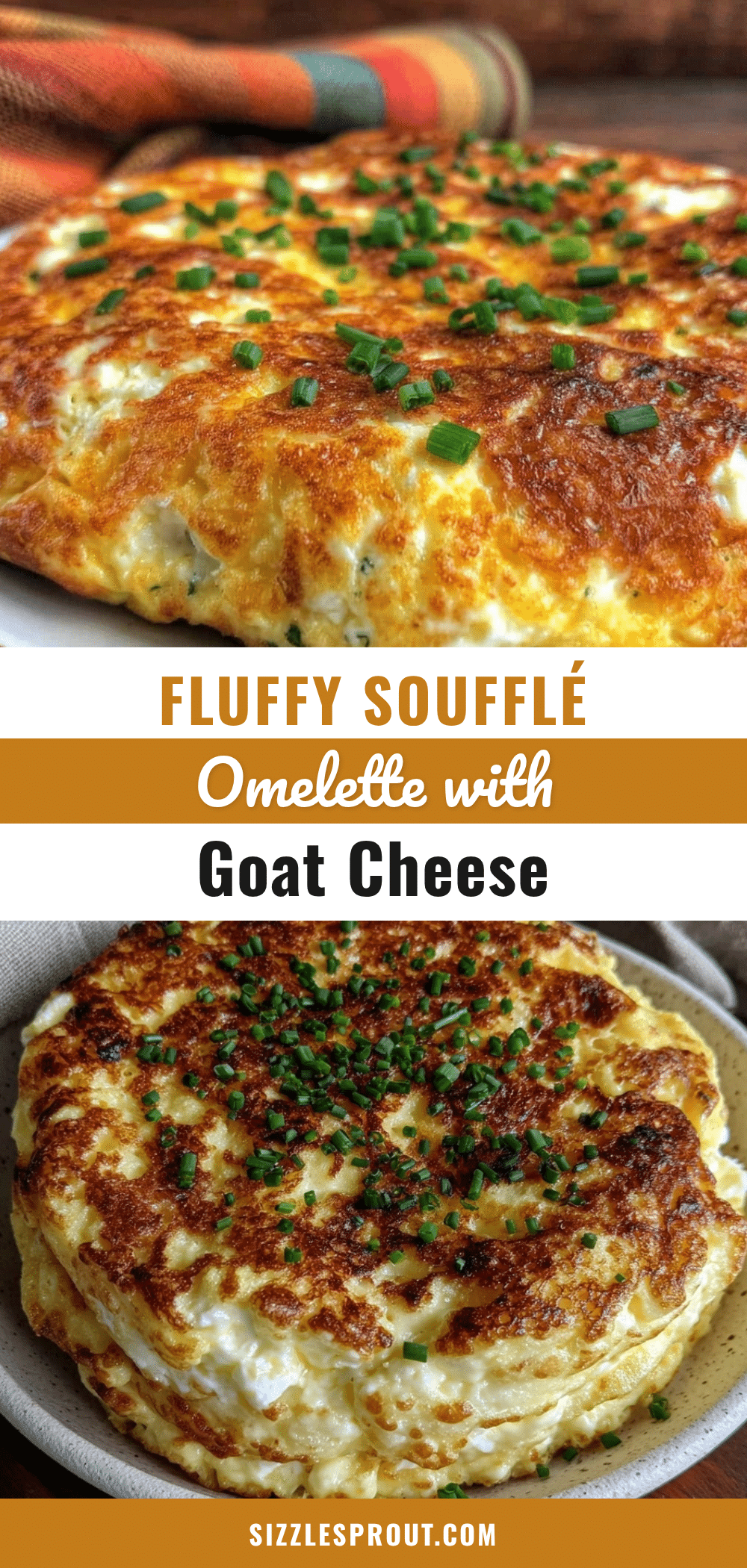 fluffy soufflé omelette with goat cheese and chives recipe