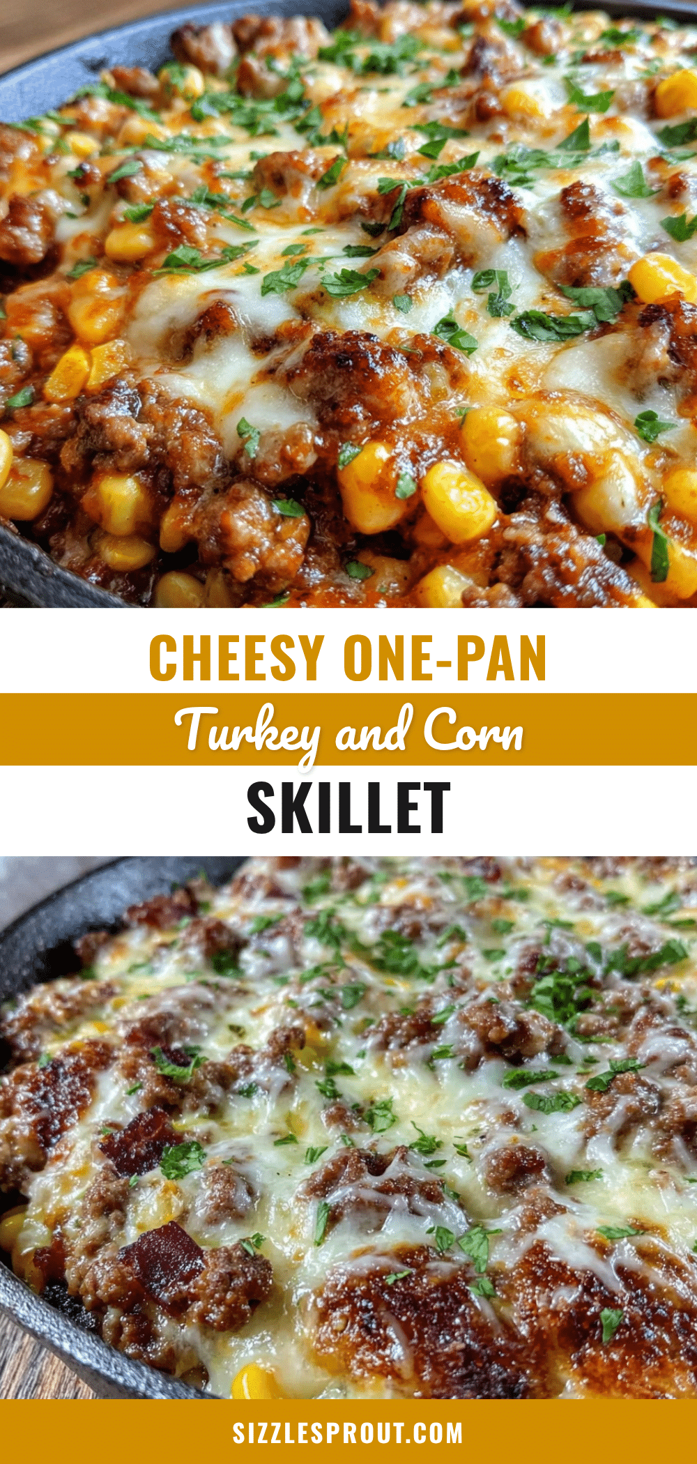 one-pan cheesy ground turkey skillet recipe