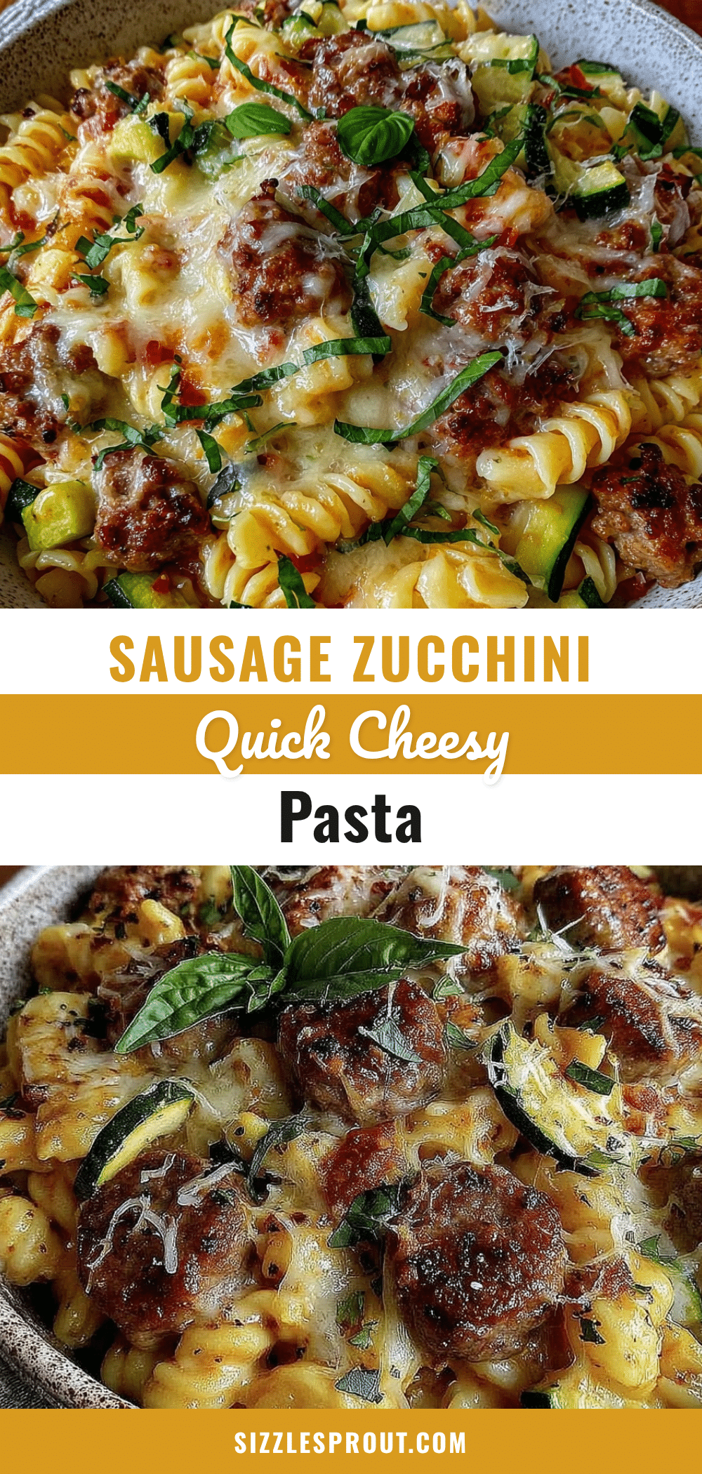 one-pot cheesy sausage and zucchini pasta recipe