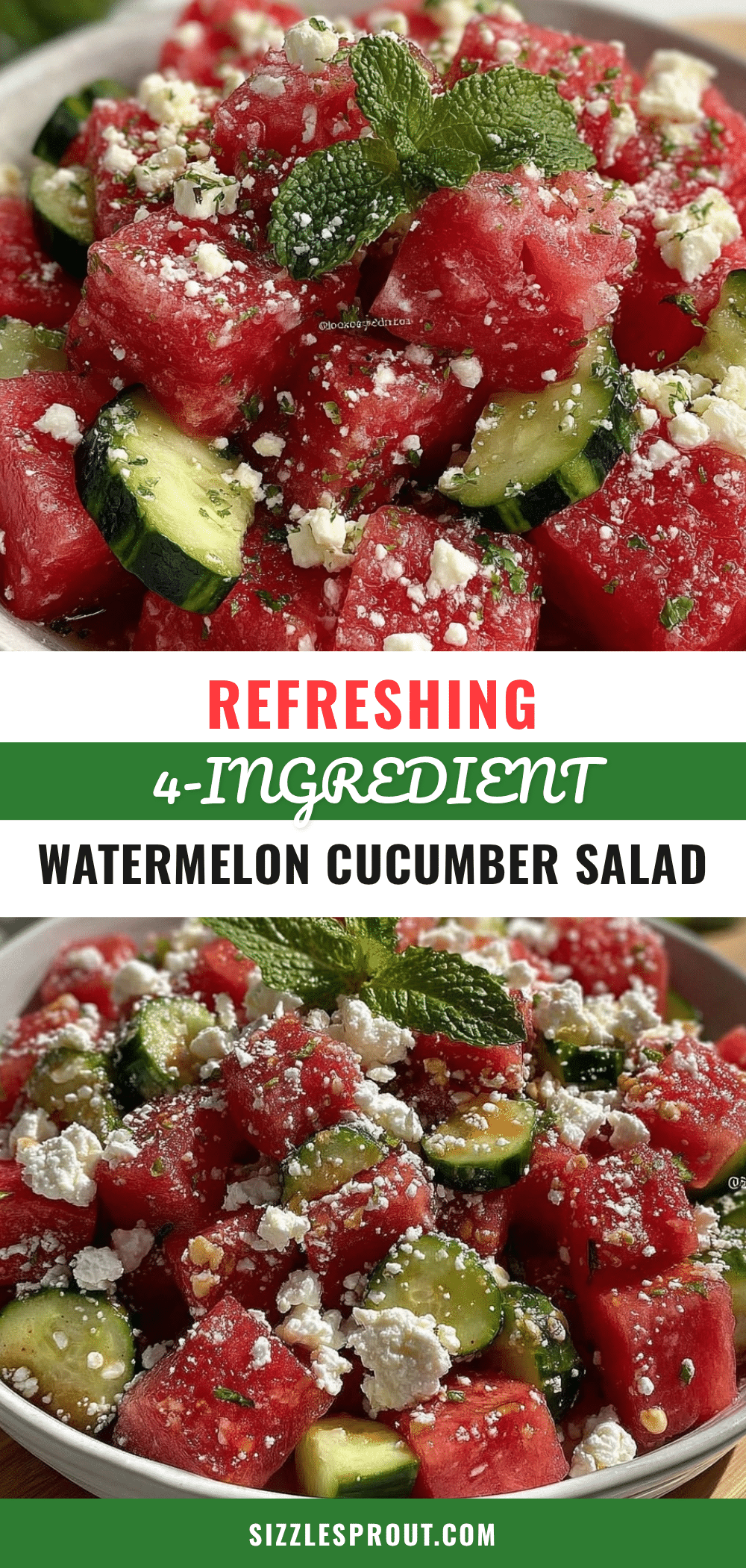 watermelon cucumber feta mint salad recipe