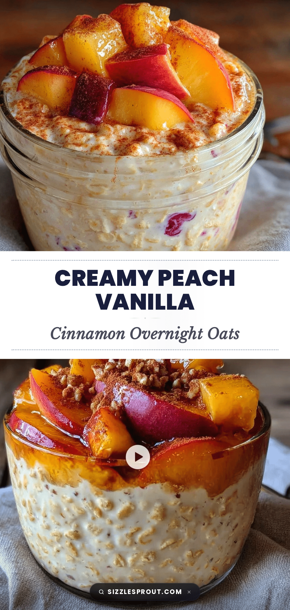 creamy peach overnight oats recipe