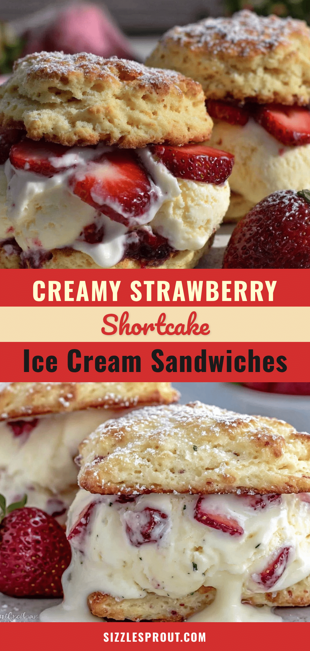 creamy strawberry shortcake ice cream sandwiches recipe