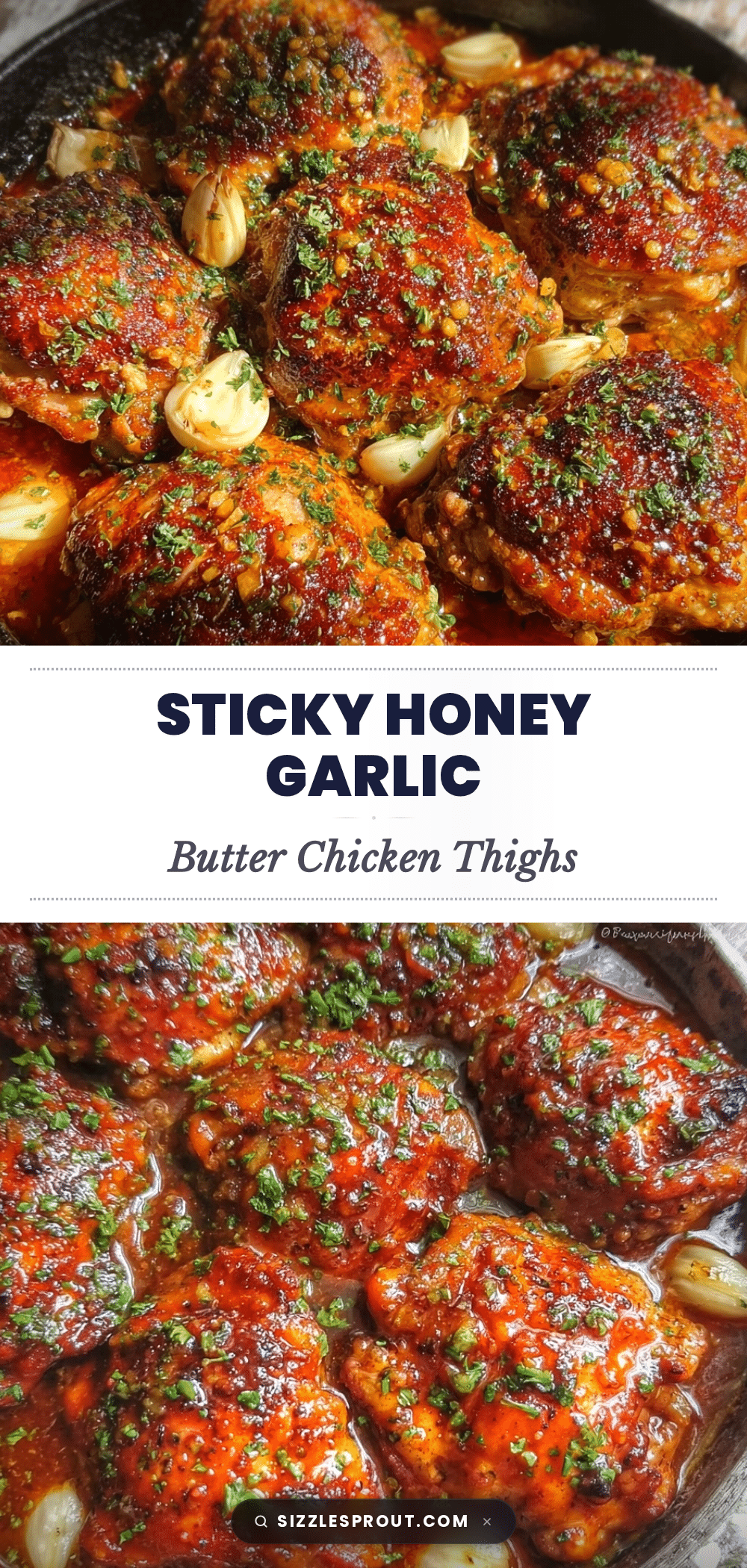 crispy honey garlic butter chicken thighs recipe