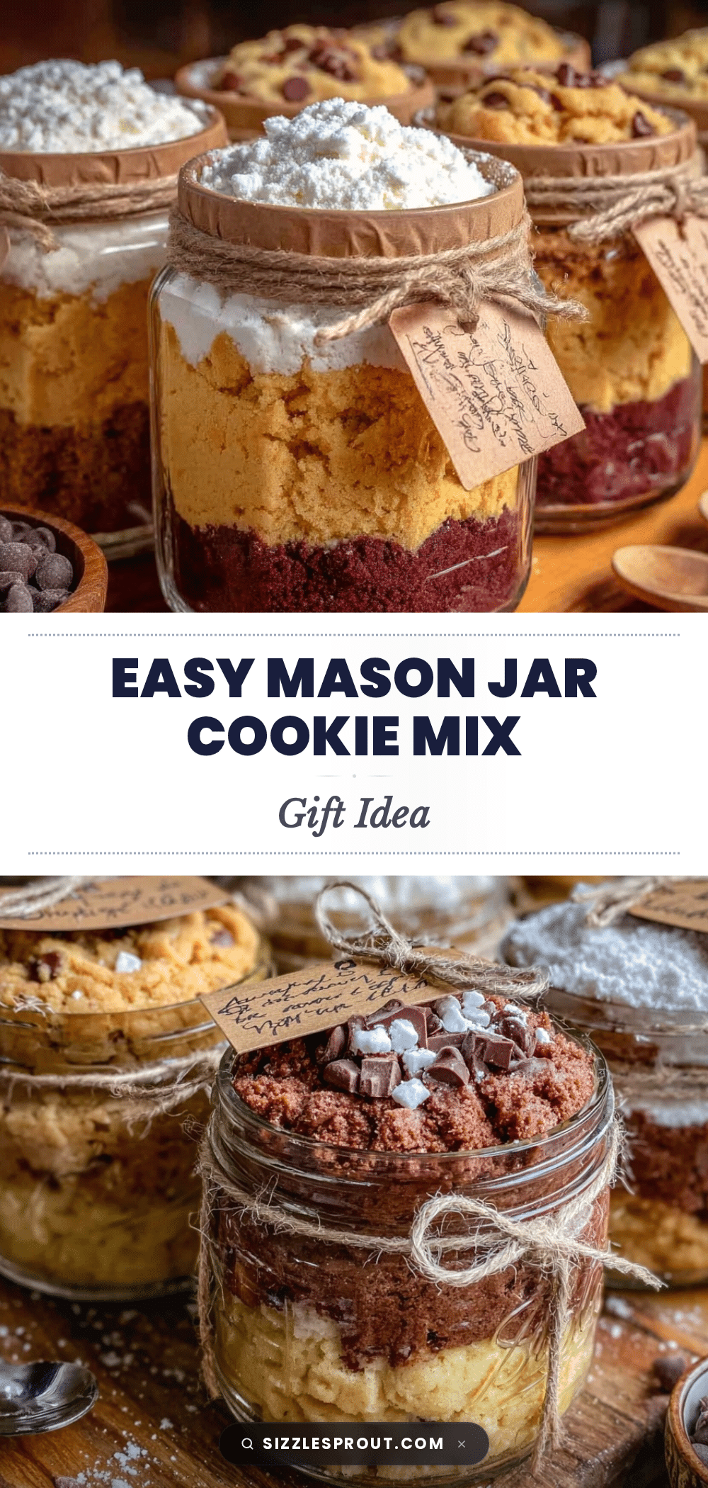 easy mason jar cookie mix gift idea recipe