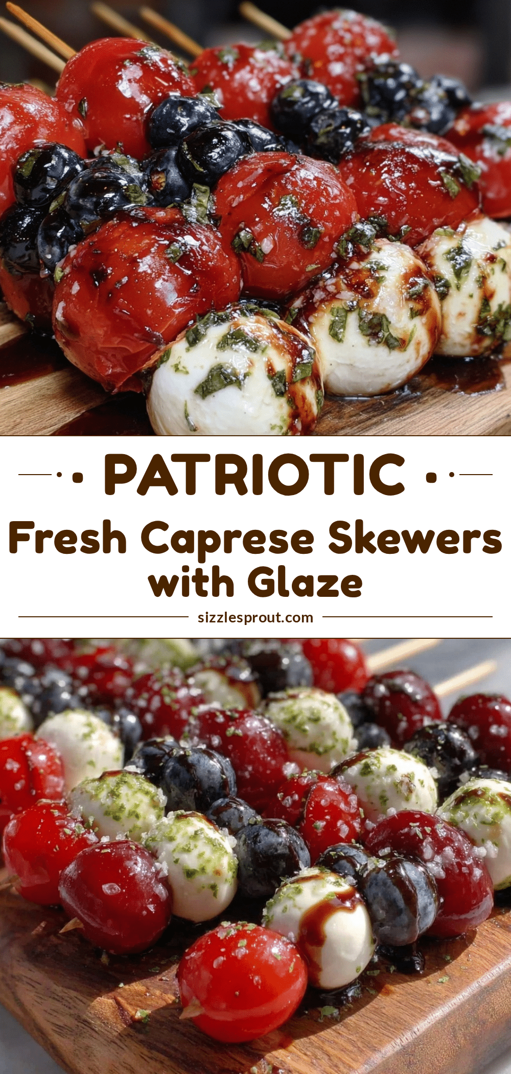 Fresh Patriotic Caprese Skewers recipe