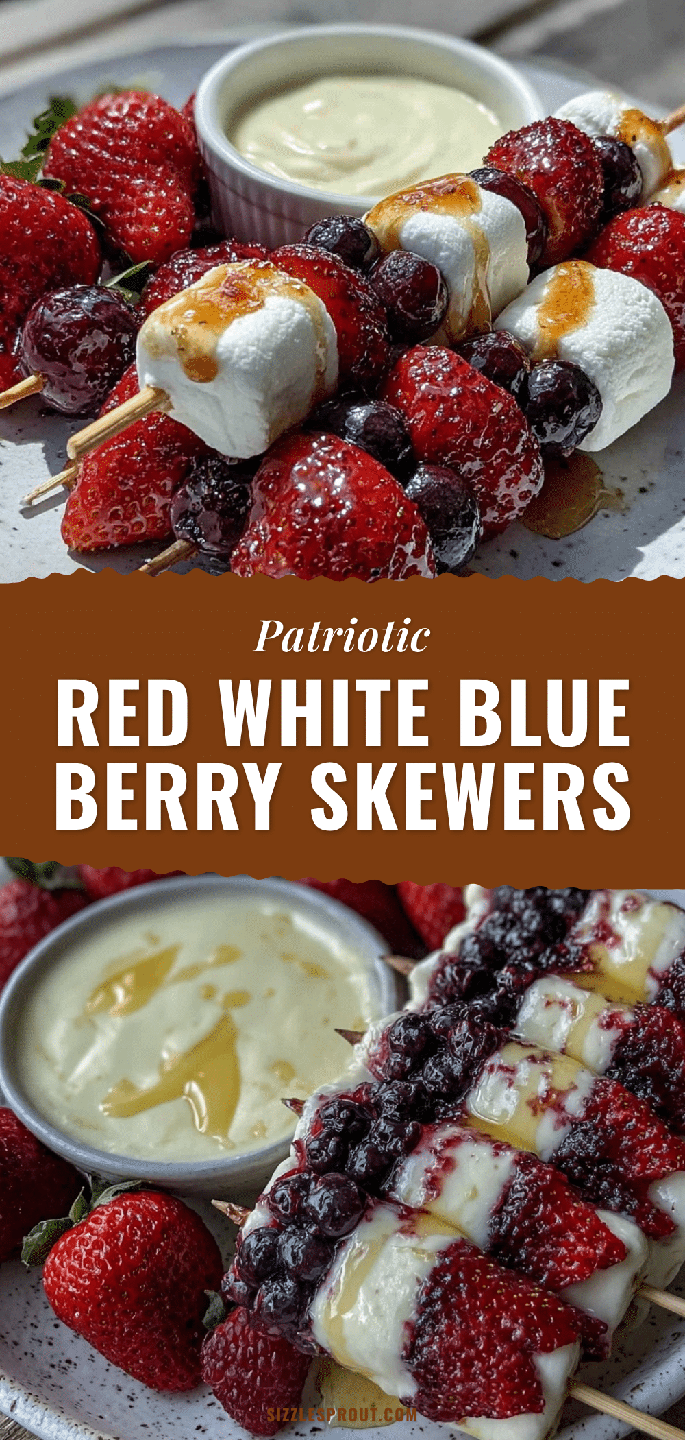 fresh red white and blue berry skewers recipe