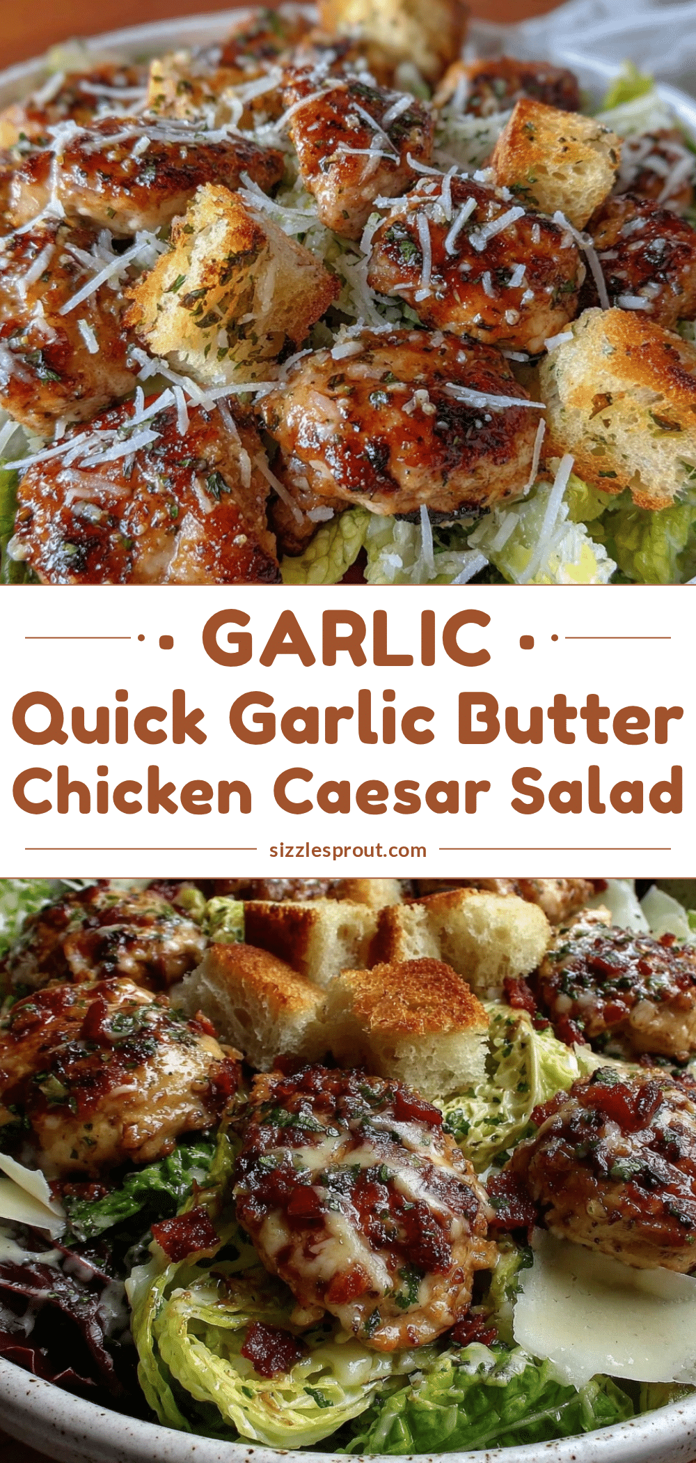 quick garlic butter chicken caesar salad recipe
