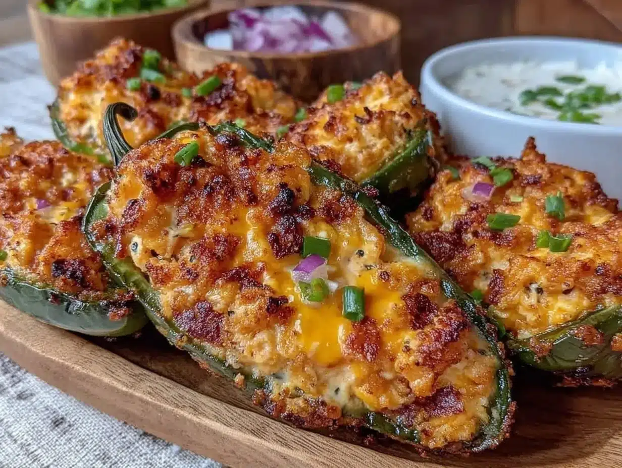air fryer buffalo chicken dip stuffed jalapeño poppers preparation steps
