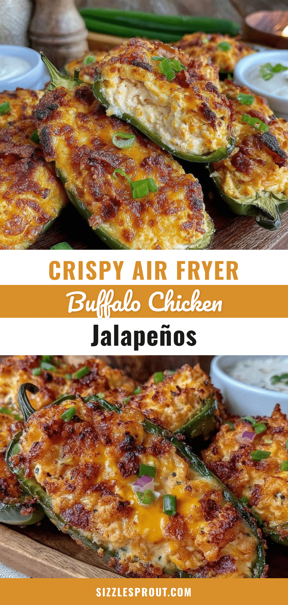 air fryer buffalo chicken dip stuffed jalapeño poppers recipe