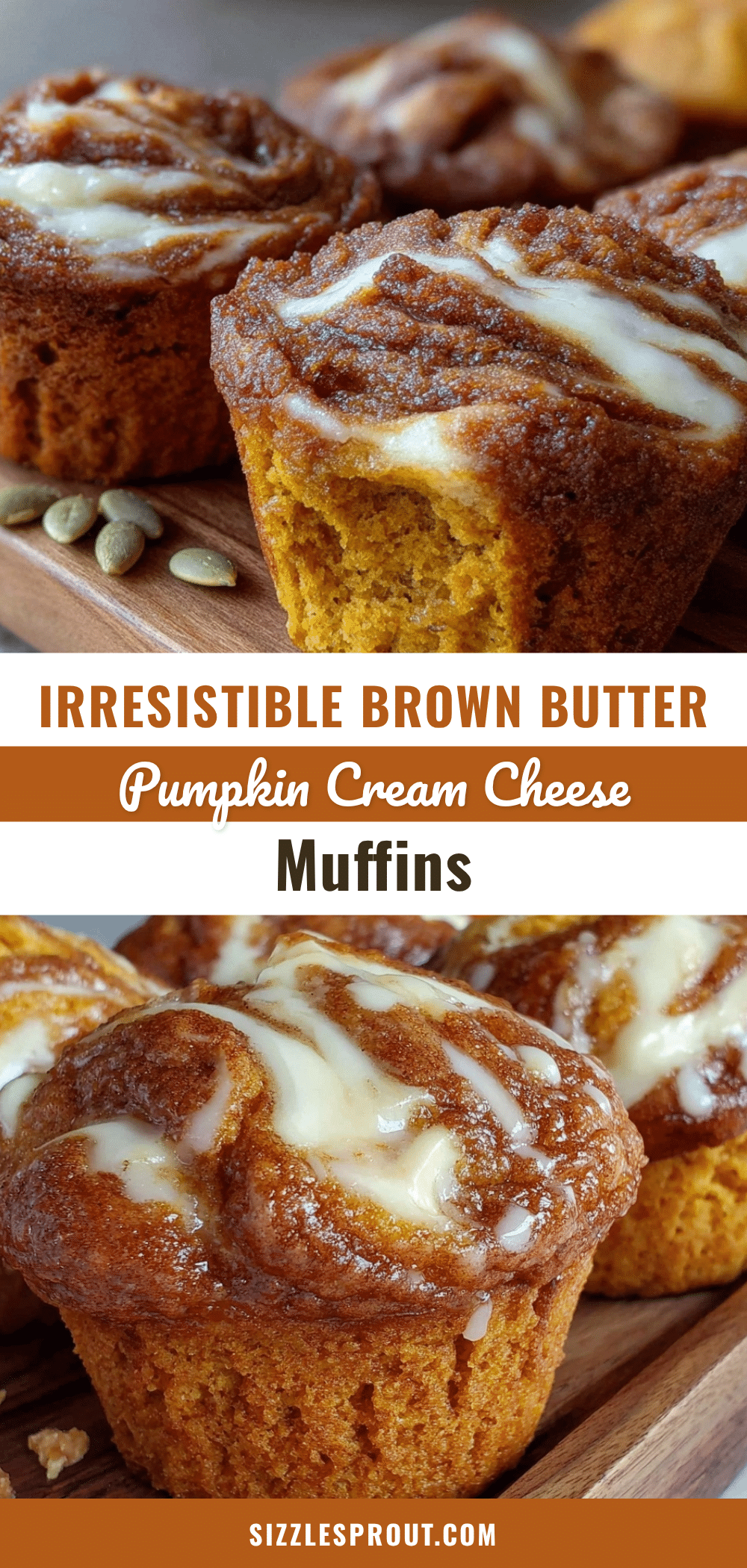 brown butter pumpkin cream cheese swirl muffins recipe