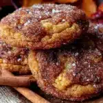 brown butter pumpkin snickerdoodle cookies - featured image