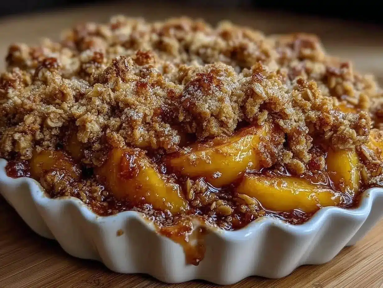 brown sugar bourbon peach crisp preparation steps