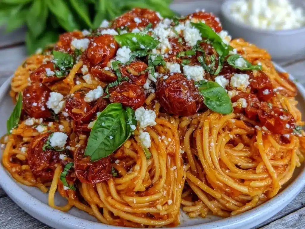 bursting cherry tomato pasta - featured image