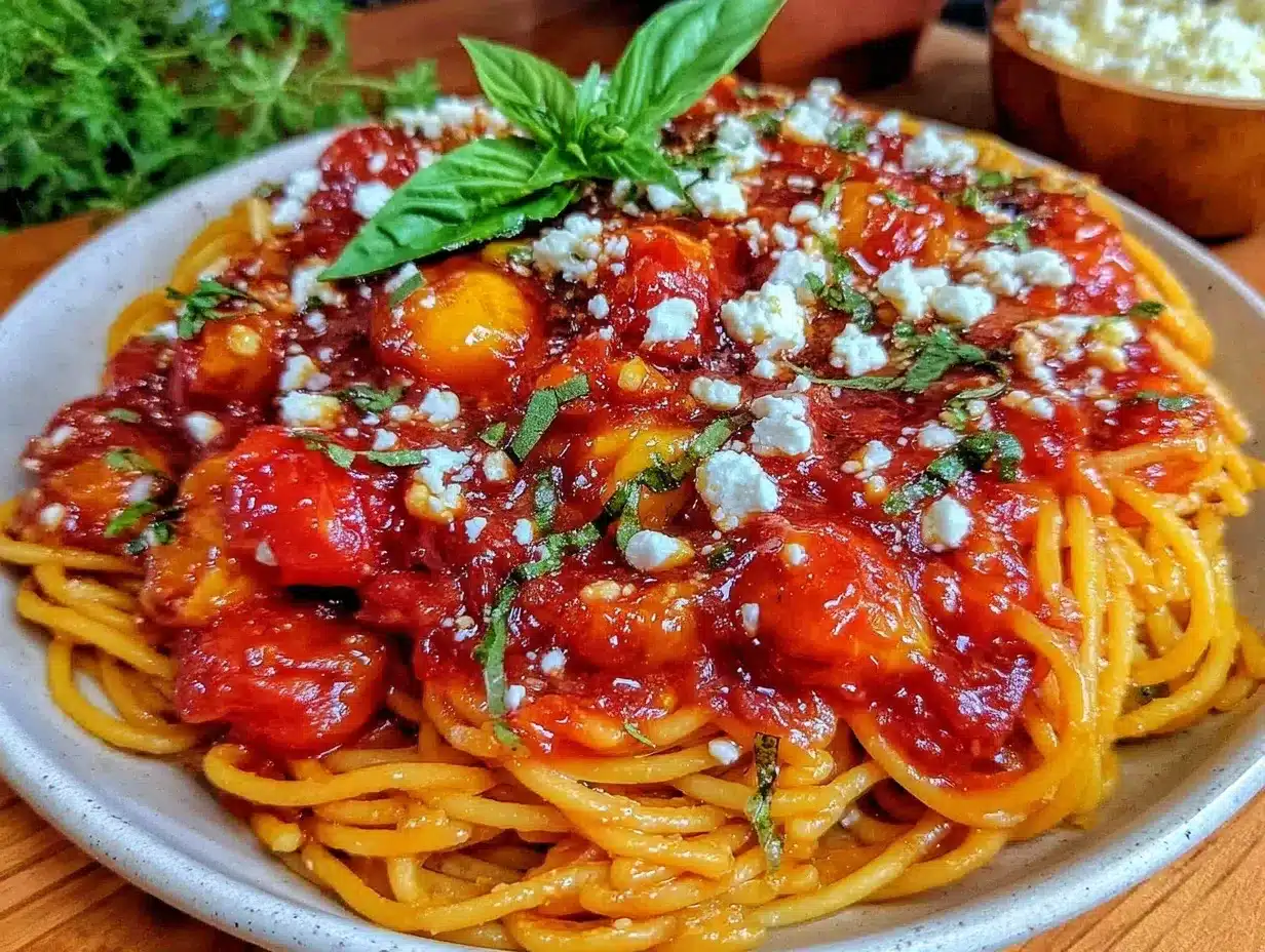 bursting cherry tomato pasta preparation steps