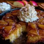 caramel apple upside-down skillet cake - featured image