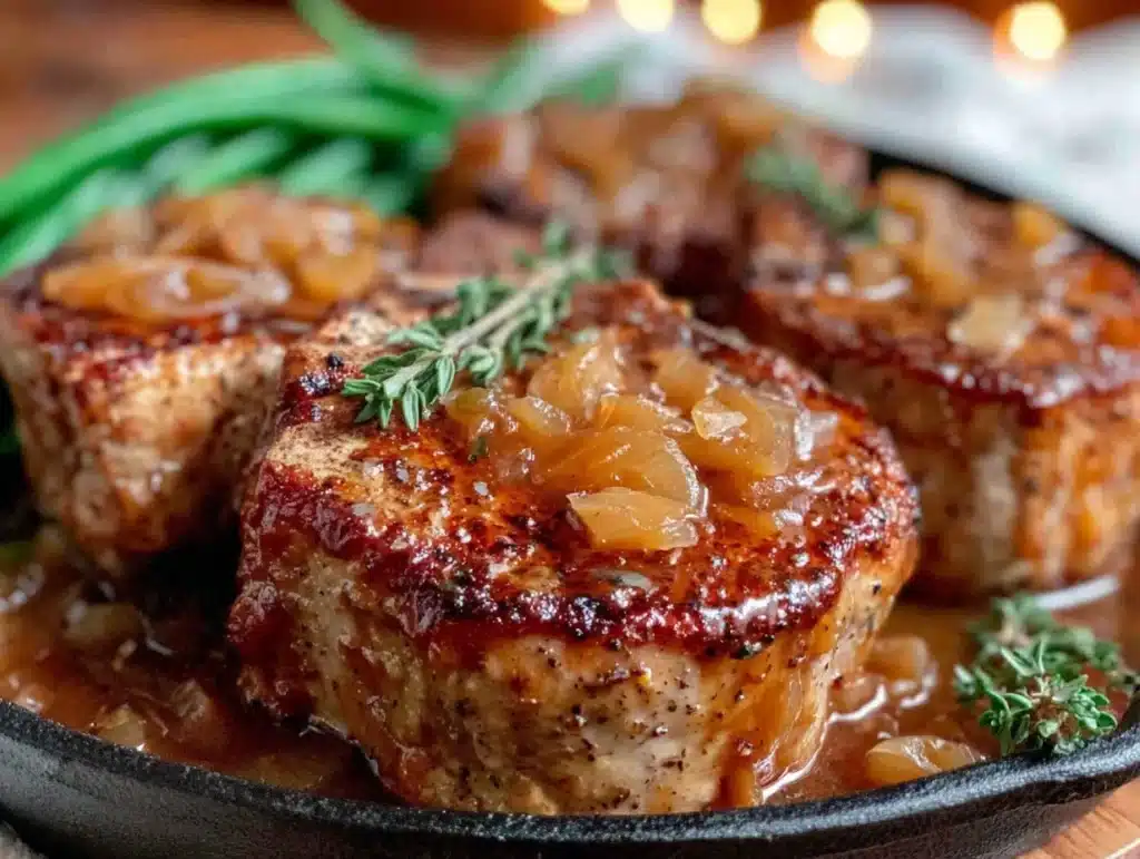 cast iron skillet pork chops - featured image
