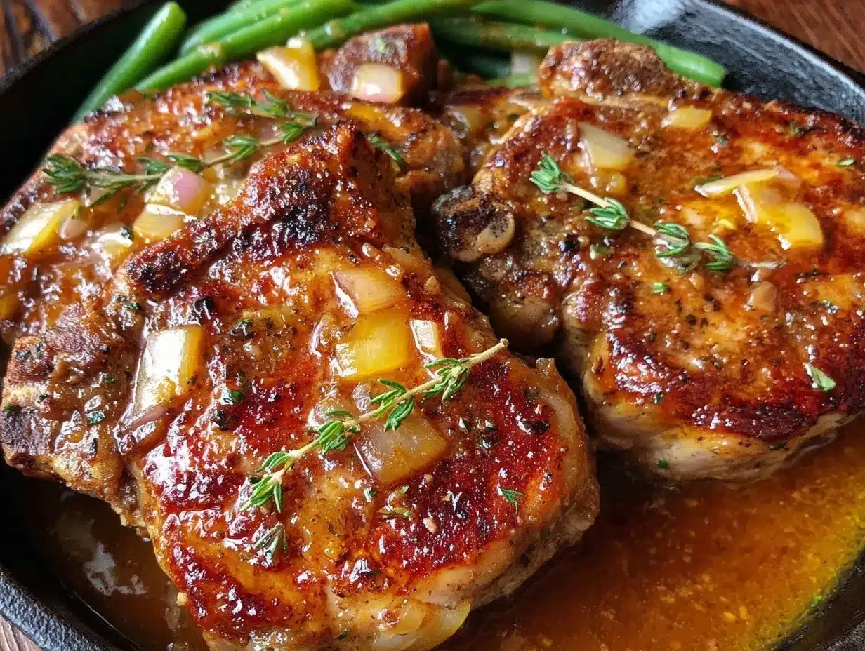 cast iron skillet pork chops preparation steps