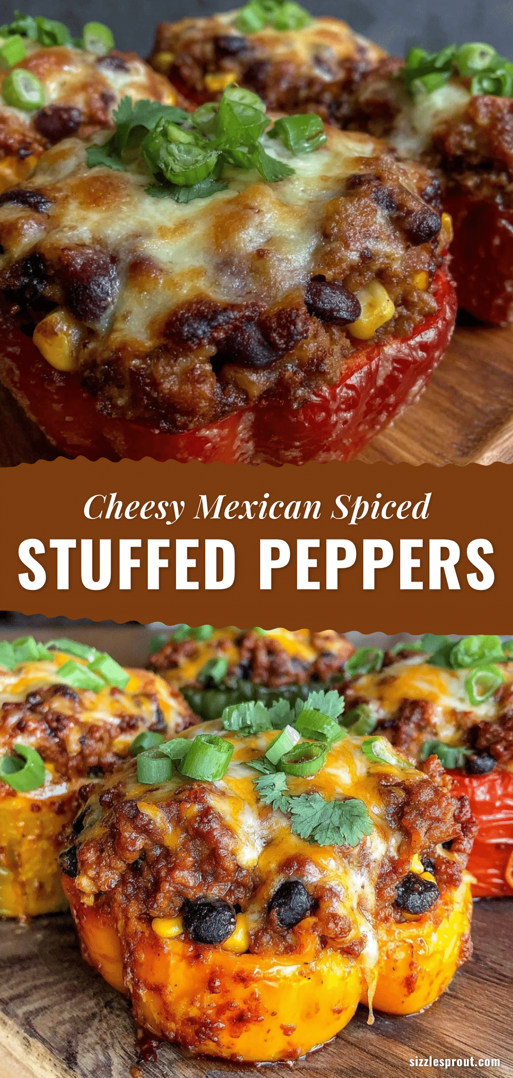 cheesy stuffed bell peppers with mexican spiced beef recipe