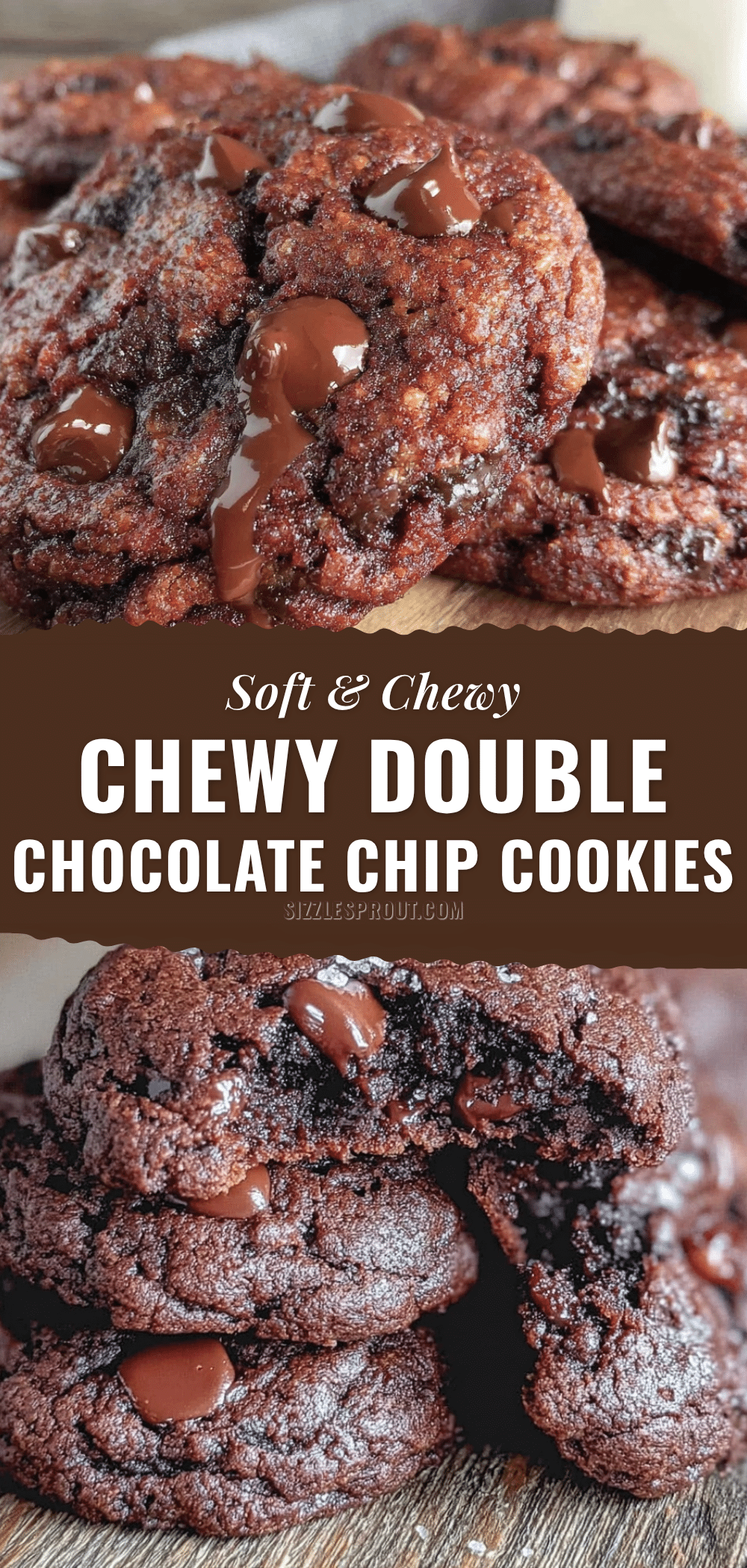 chewy double chocolate chip cookies recipe