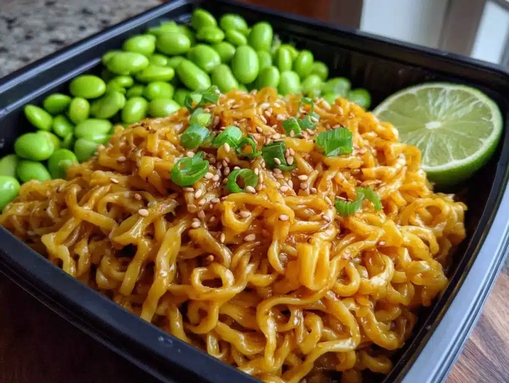 cold sesame noodle lunchbox - featured image