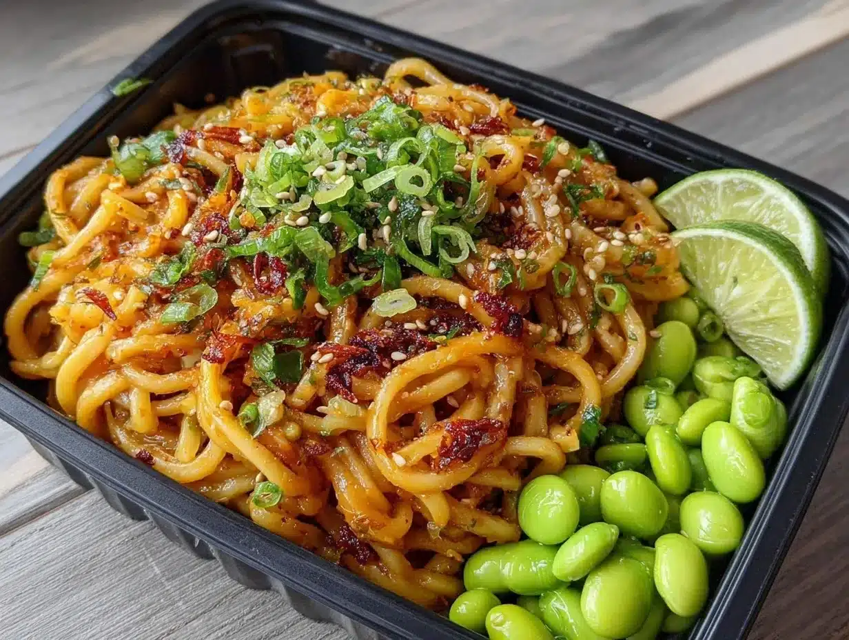 cold sesame noodle lunchbox preparation steps