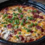 creamy crockpot cheeseburger potato soup - featured image