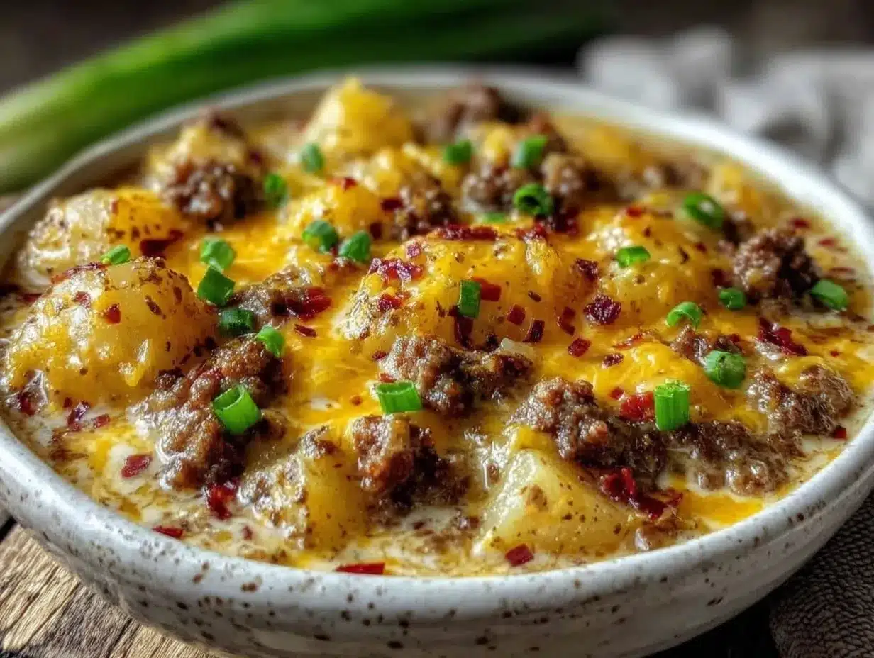 creamy crockpot cheeseburger potato soup preparation steps