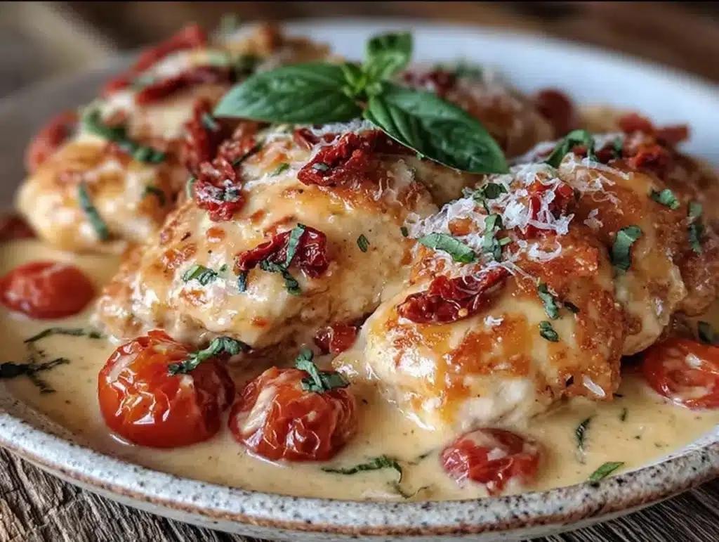 creamy crockpot marry me chicken - featured image
