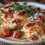 creamy crockpot marry me chicken - featured image