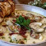 creamy new england clam chowder - featured image