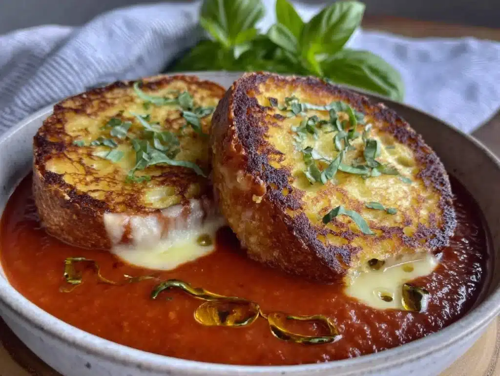 creamy roasted tomato basil soup - featured image