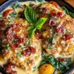 creamy tuscan chicken skillet - featured image