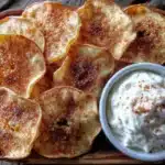 crispy air fryer cinnamon apple chips - featured image