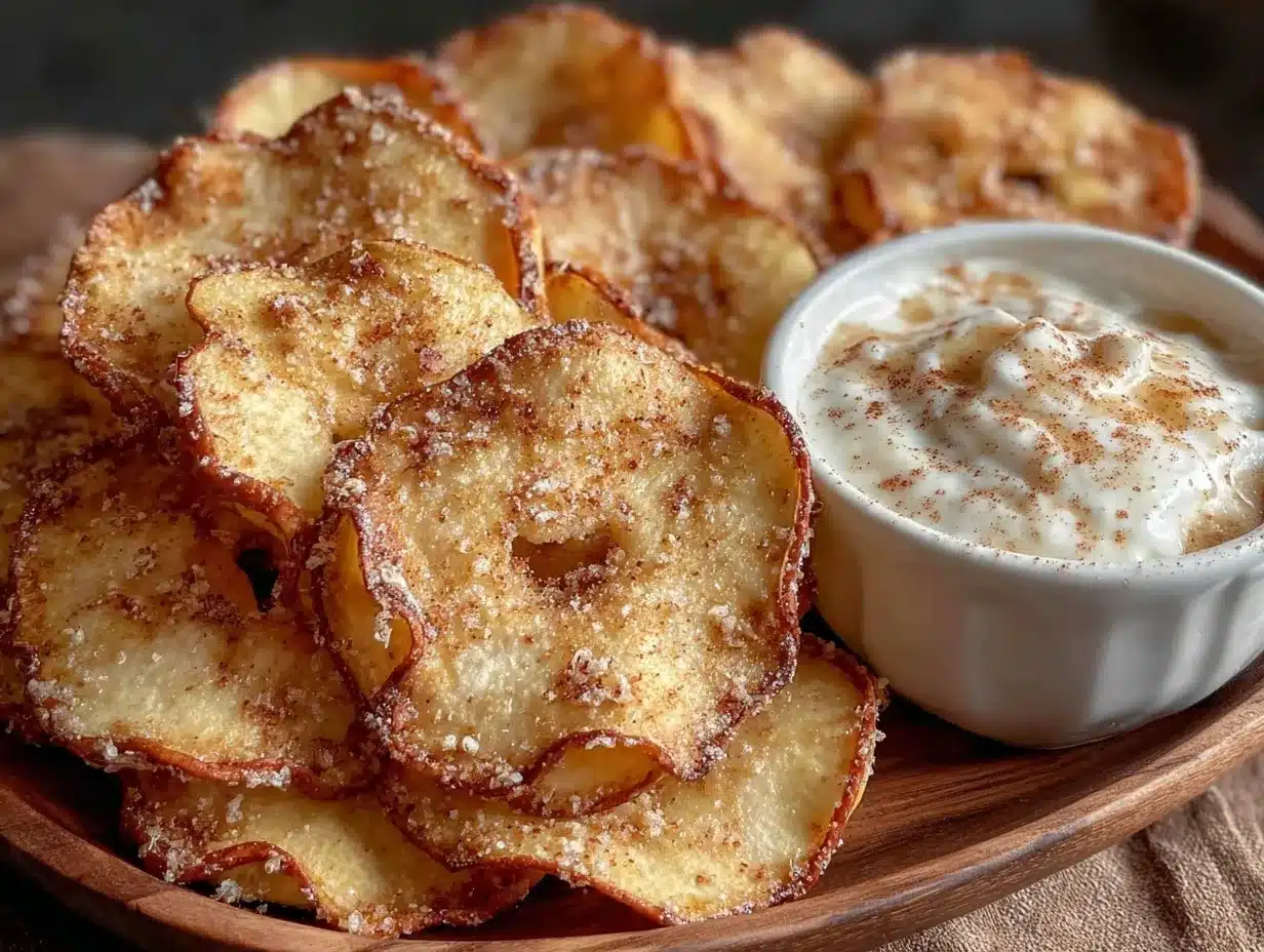crispy air fryer cinnamon apple chips preparation steps
