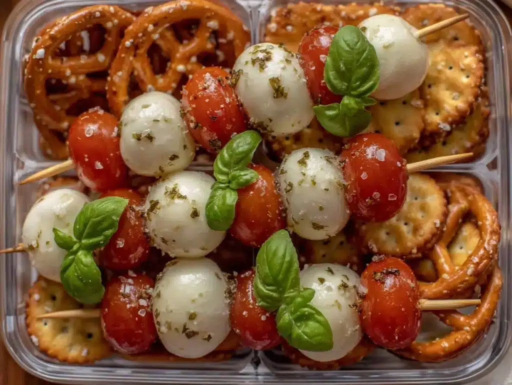 easy mini caprese skewers - featured image