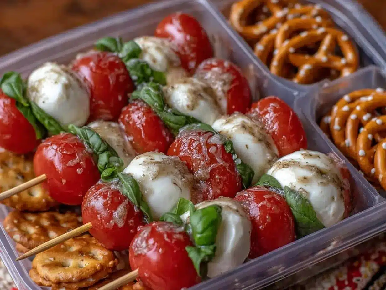 easy mini caprese skewers preparation steps