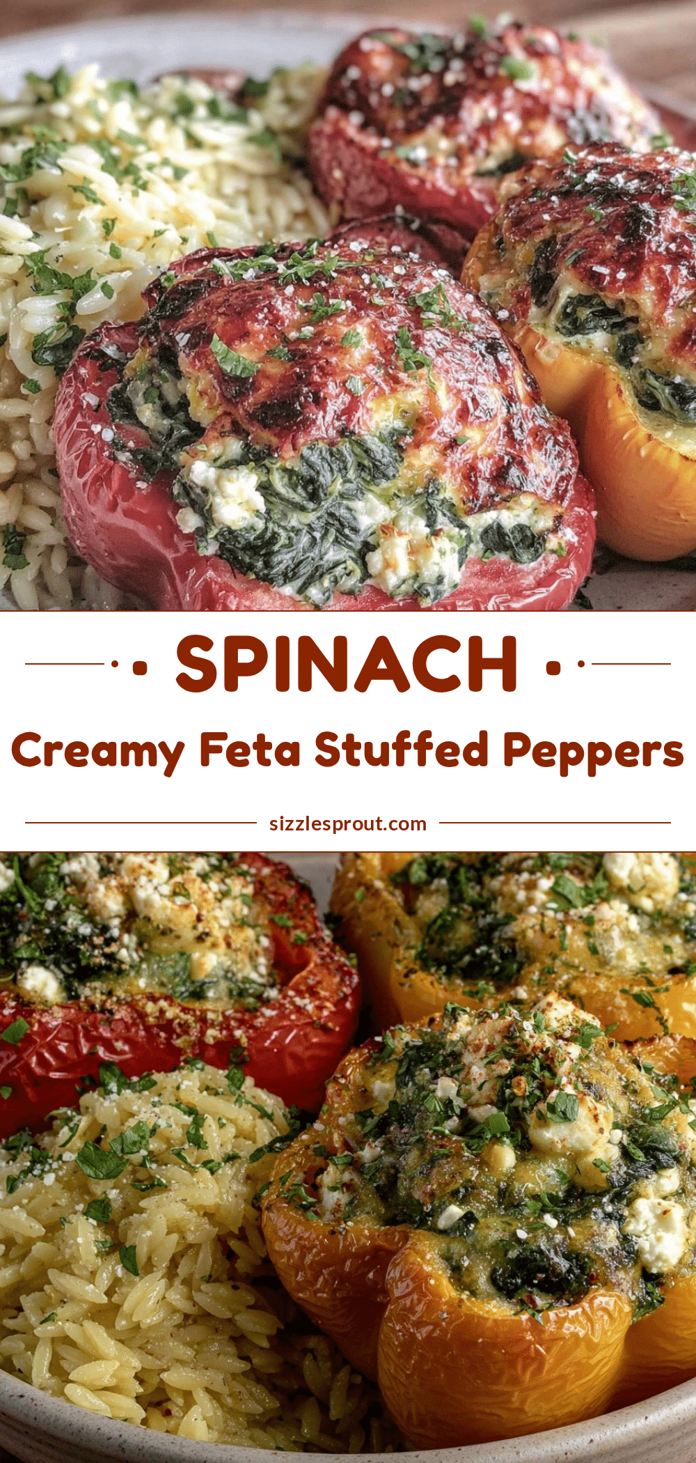 fresh spinach and feta stuffed bell peppers recipe