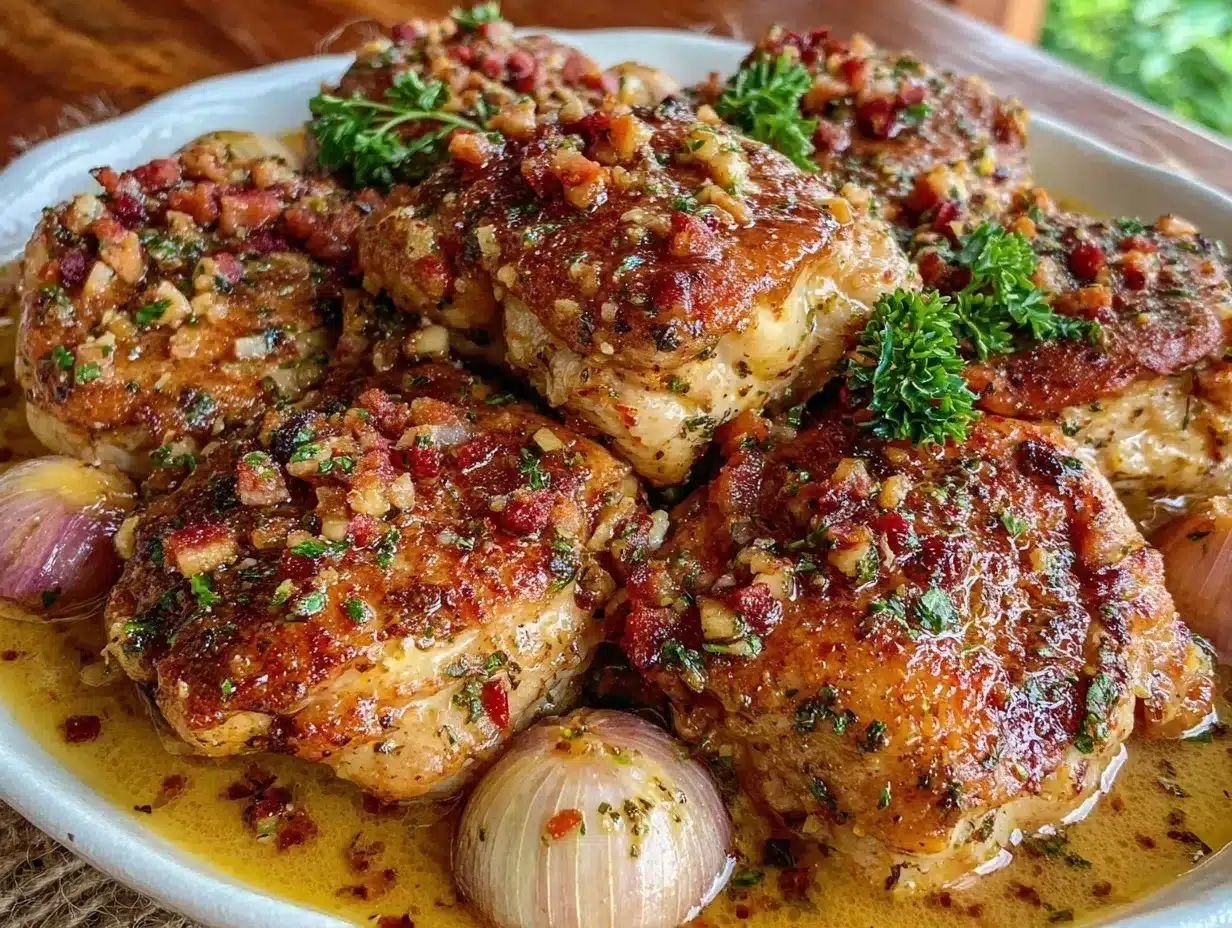 garlic butter chicken thighs crockpot recipe preparation steps