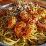 garlic butter shrimp pasta - featured image
