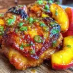 grilled peach chicken thighs - featured image